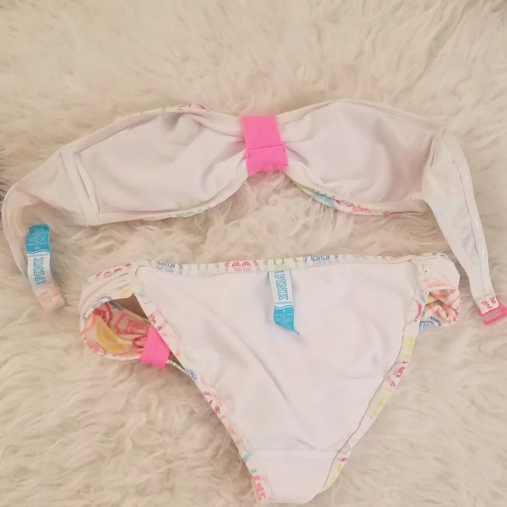 VERY RARE:  2008 VINTAGE VICTORIA'S SECRET FASHION SHOW PINK 86 GRAFFITI BIKINI